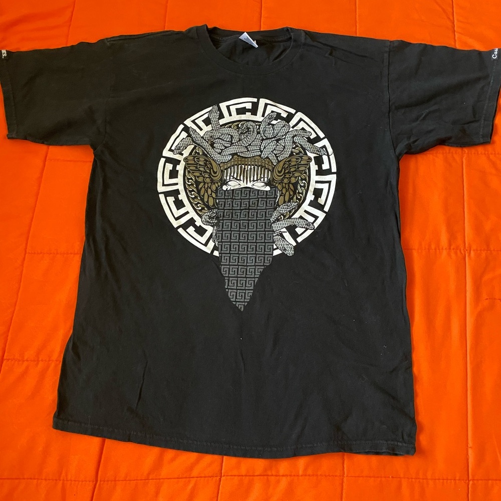 Crooks & Castles T-Shirt Mens Large Black Medusa Print Tribal See pics
